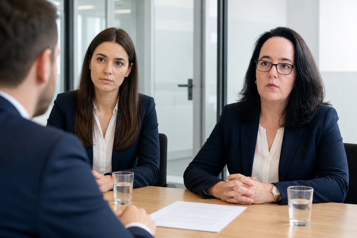 Professionelles Business Meeting - Beratungsgespräch zur Zusammenarbeit im Interim Management Finance, Diskussion von ERP-Projekten und IFRS-Implementierung